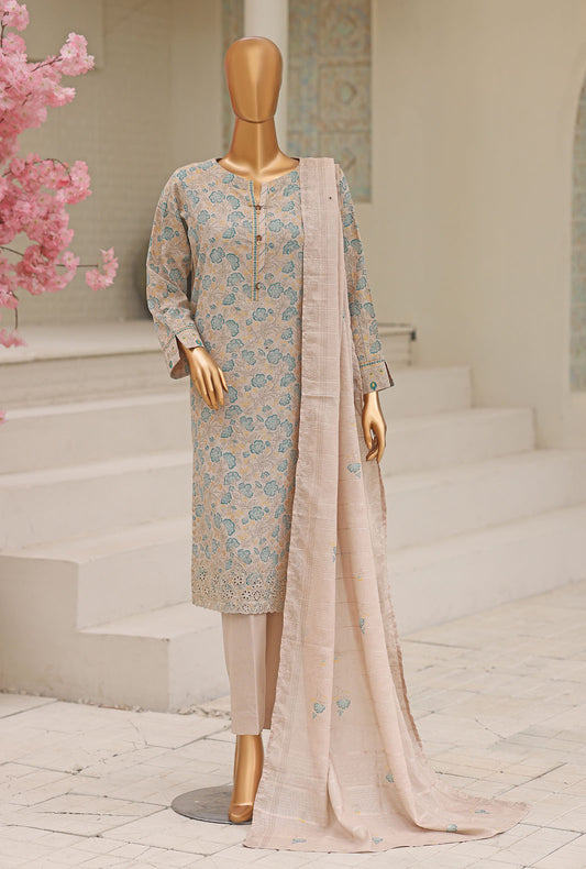 Libas e Khas by HZ Textiles Embroidered Karandi Suit Unstitched 3 Piece LKE - 7025
