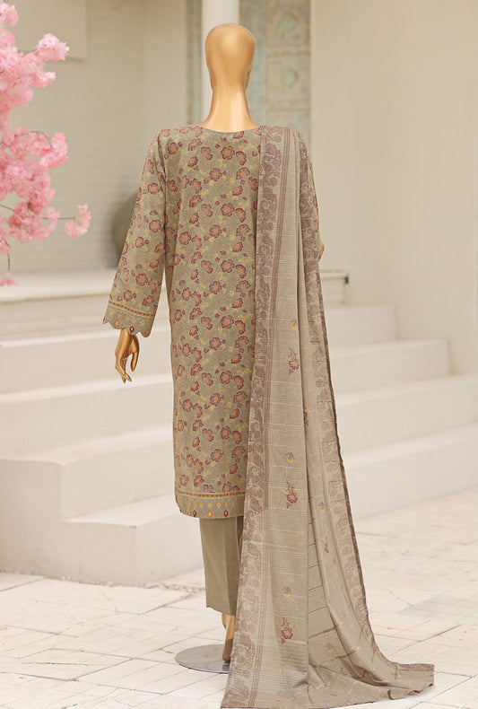 Libas e Khas by HZ Textiles Embroidered Karandi Suit Unstitched 3 Piece LKE - 7028