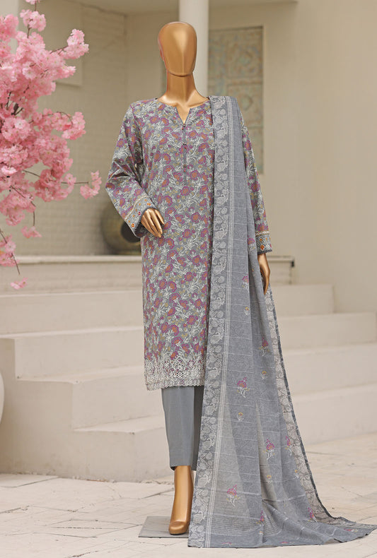 Libas e Khas by HZ Textiles Embroidered Karandi Suit Unstitched 3 Piece LKE - 7030