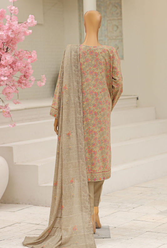 Libas e Khas by HZ Textiles Embroidered Karandi Suit Unstitched 3 Piece LKE - 7029