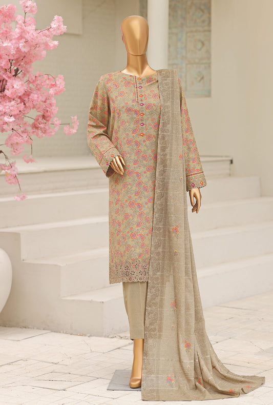 Libas e Khas by HZ Textiles Embroidered Karandi Suit Unstitched 3 Piece LKE - 7029