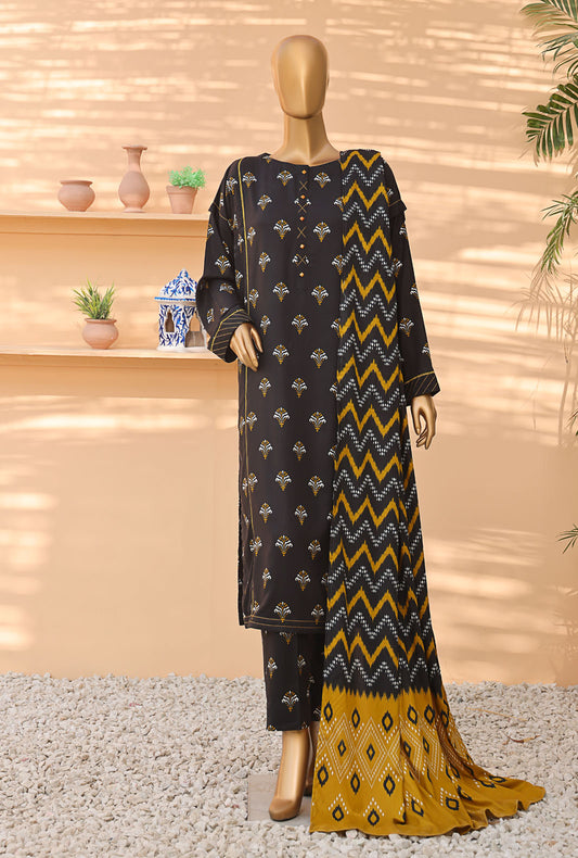 Linen Wintry by HZ Textiles Printed Linen Suit Unstitched 3 Piece LCP-206 Vol-4 - Winter Collection