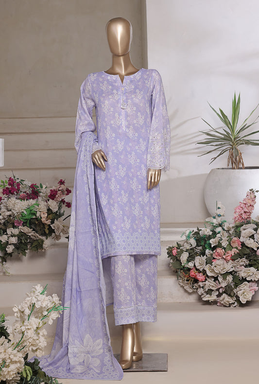 Aashkaar by HZ Textiles Printed Suit Lawn Stitched 3 Piece LPE-3P-542 Lilac Lilly Vol-07 - Ready To Wear
