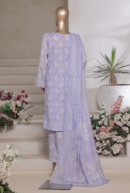 Aashkaar by HZ Textiles Printed Suit Lawn Stitched 3 Piece LPE-3P-542 Lilac Lilly Vol-07 - Ready To Wear