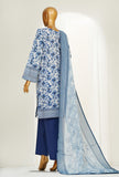 Printkari Prints by HZ Textiles Printed Suit Chikankari Stitched 3 Piece LPK-3P-501 Greyish Blue Vol-04 - Ready To Wear