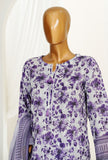 Printkari Prints by HZ Textiles Printed Suit Chikankari Stitched 3 Piece LPK-3P-502 Purple Vol-04 - Ready To Wear
