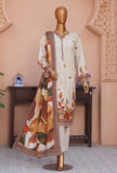 Linen Slub by HZ Textiles Printed Linen Suit Unstitched 3 Piece LSD-304 - Winter Collection