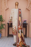 Linen Slub by HZ Textiles Printed Linen Suit Unstitched 3 Piece LSD-304 - Winter Collection