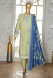 Linen Slub by HZ Textiles Printed Linen Suit Unstitched 3 Piece LSD-306 - Winter Collection