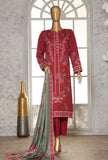 Linen Slub by HZ Textiles Printed Linen Suit Unstitched 3 Piece LSD-307 - Winter Collection