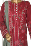 Linen Slub by HZ Textiles Printed Linen Suit Unstitched 3 Piece LSD-307 - Winter Collection