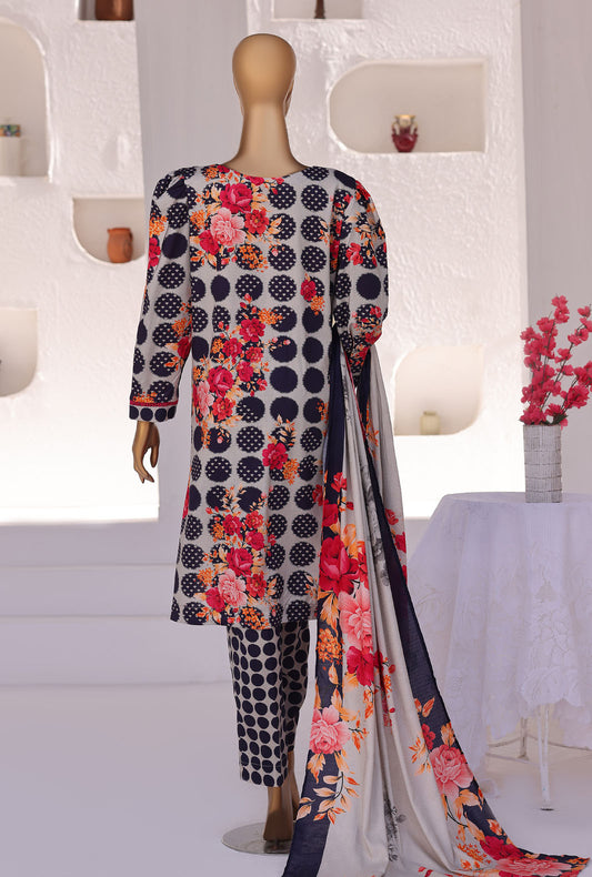 Linen Wintry Co Ords by HZ Textiles Printed Linen Suit Unstitched 3 Piece LW-5047 Vol 01