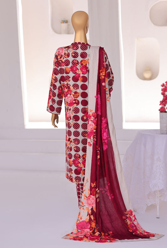 Linen Wintry Co Ords by HZ Textiles Printed Linen Suit Unstitched 3 Piece LW-5048 Vol 01