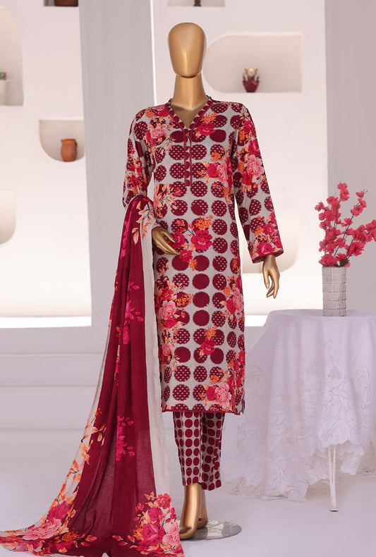 Linen Wintry Co Ords by HZ Textiles Printed Linen Suit Unstitched 3 Piece LW-5048 Vol 01