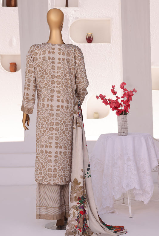 Linen Wintry Co Ords by HZ Textiles Printed Linen Suit Unstitched 3 Piece LW-5054 Vol 01