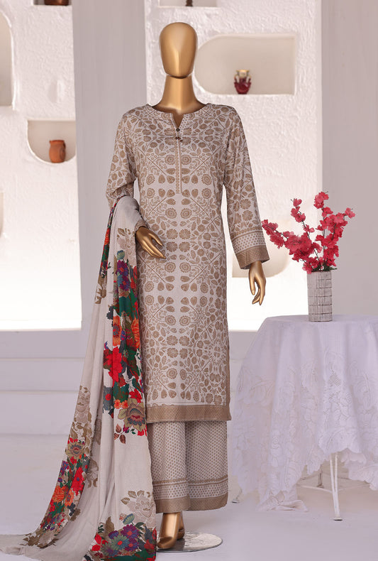 Linen Wintry Co Ords by HZ Textiles Printed Linen Suit Unstitched 3 Piece LW-5054 Vol 01