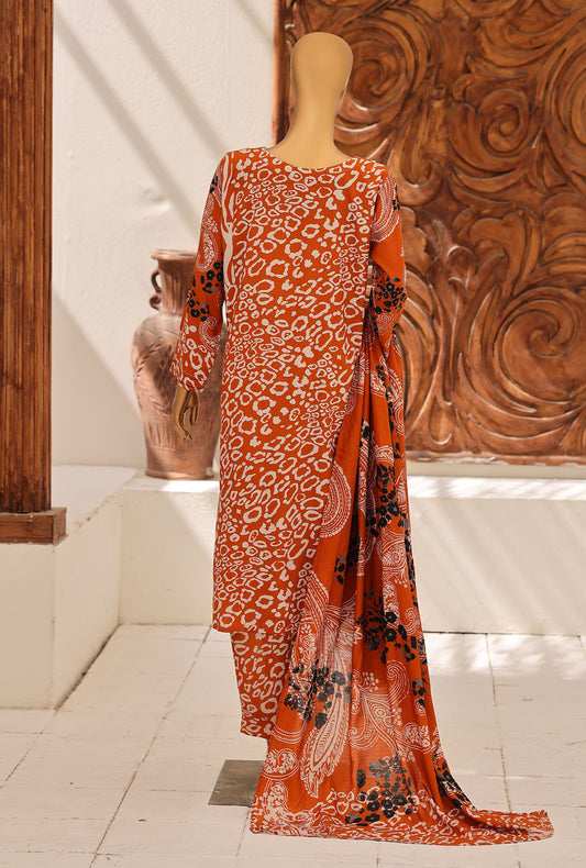 Linen Wintry Co Ords by HZ Textiles Printed Linen Suit Unstitched 3 Piece LW-5063 Vol 02