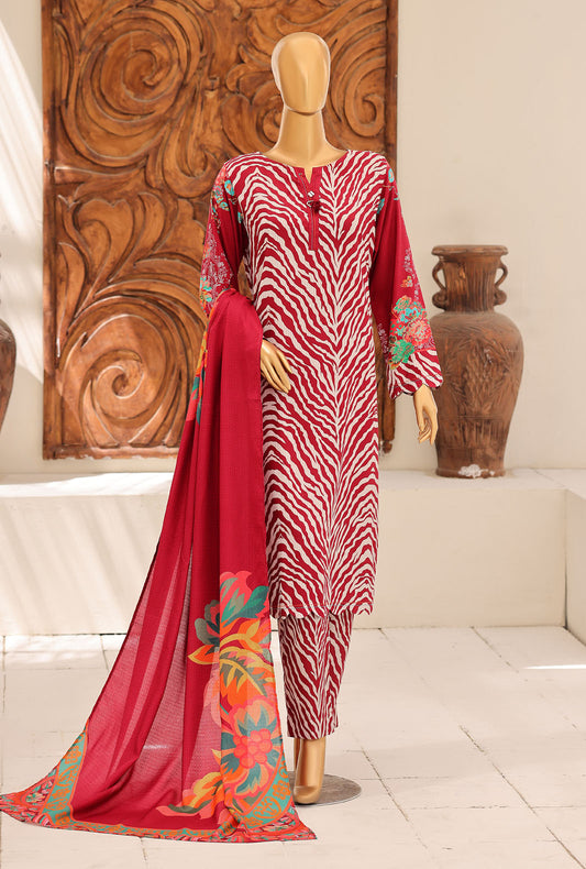 Linen Wintry Co Ords by HZ Textiles Printed Linen Suit Unstitched 3 Piece LW-5065 Vol 02