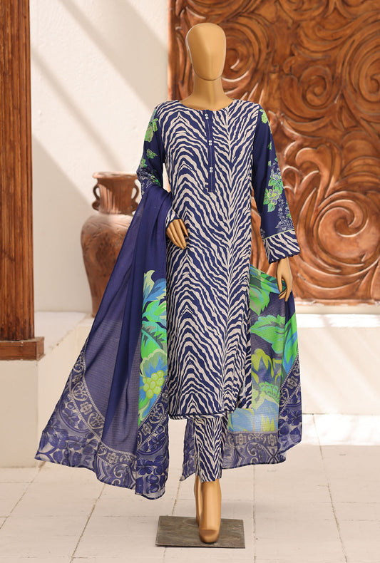 Linen Wintry Co Ords by HZ Textiles Printed Linen Suit Unstitched 3 Piece LW-5066 Vol 02