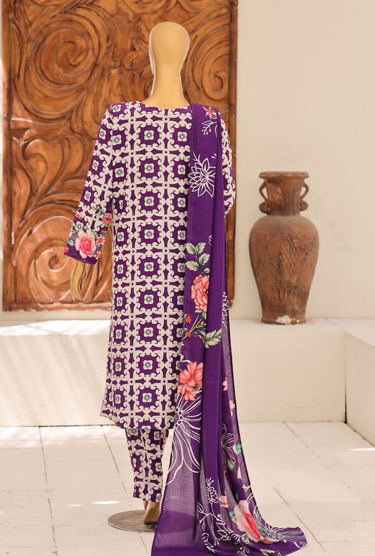 Linen Wintry Co Ords by HZ Textiles Printed Linen Suit Unstitched 3 Piece LW-5067 Vol 02