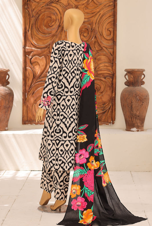 Linen Wintry Co Ords by HZ Textiles Printed Linen Suit Unstitched 3 Piece LW-5069 Vol 02