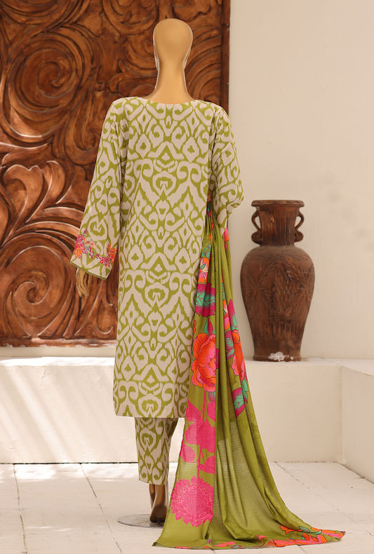 Linen Wintry Co Ords by HZ Textiles Printed Linen Suit Unstitched 3 Piece LW-5070 Vol 02