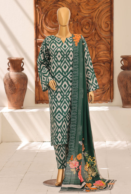 Linen Wintry Co Ords by HZ Textiles Printed Linen Suit Unstitched 3 Piece LW-5071 Vol 02