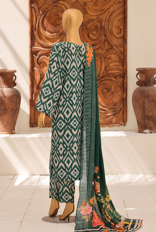 Linen Wintry Co Ords by HZ Textiles Printed Linen Suit Unstitched 3 Piece LW-5071 Vol 02