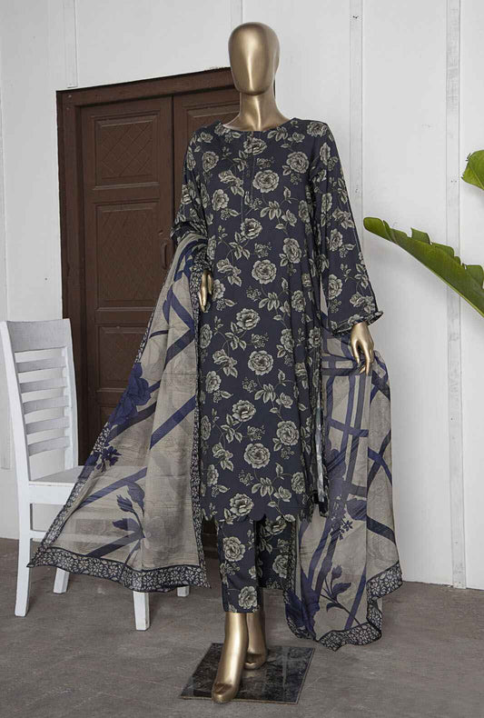 3 Piece Unstitched - Digital Printed Linen Suit - LWP-1128