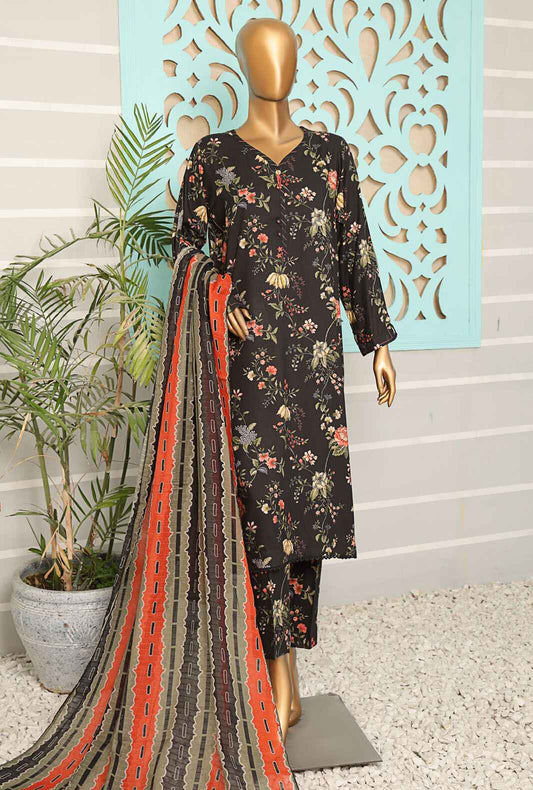 3 Piece Unstitched - Digital Printed Linen Suit - LWP-1129