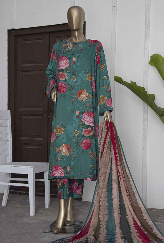 3 Piece Unstitched - Digital Printed Linen Suit - LWP-1131