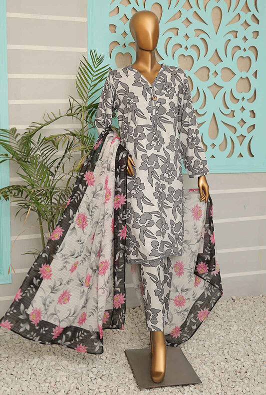 3 Piece Unstitched - Digital Printed Linen Suit - LWP-1133