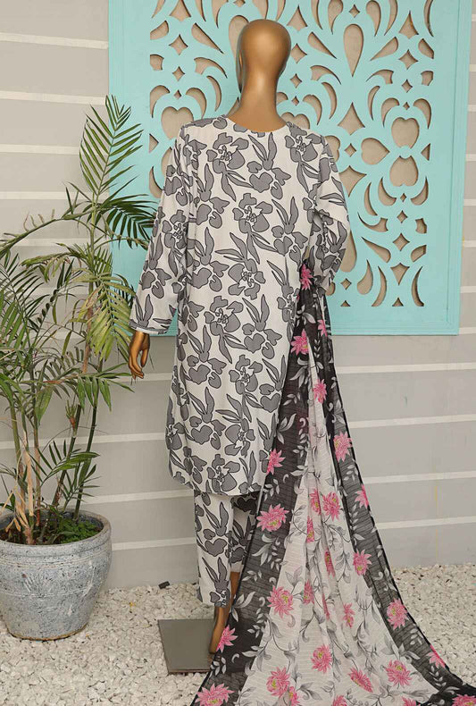 3 Piece Unstitched - Digital Printed Linen Suit - LWP-1133