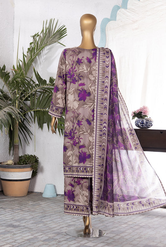 Linen Wintry by HZ Textiles Printed Linen Suit Unstitched 3 Piece LWP-1301 - Winter Collection