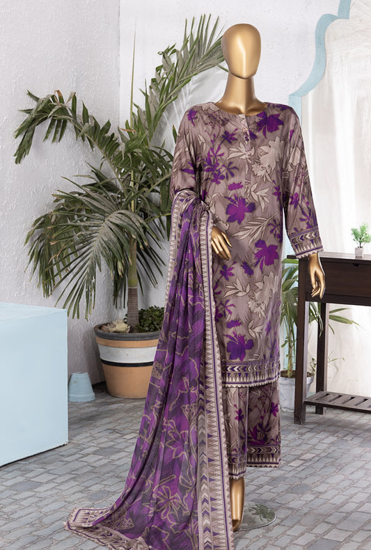 Linen Wintry by HZ Textiles Printed Linen Suit Unstitched 3 Piece LWP-1301 - Winter Collection