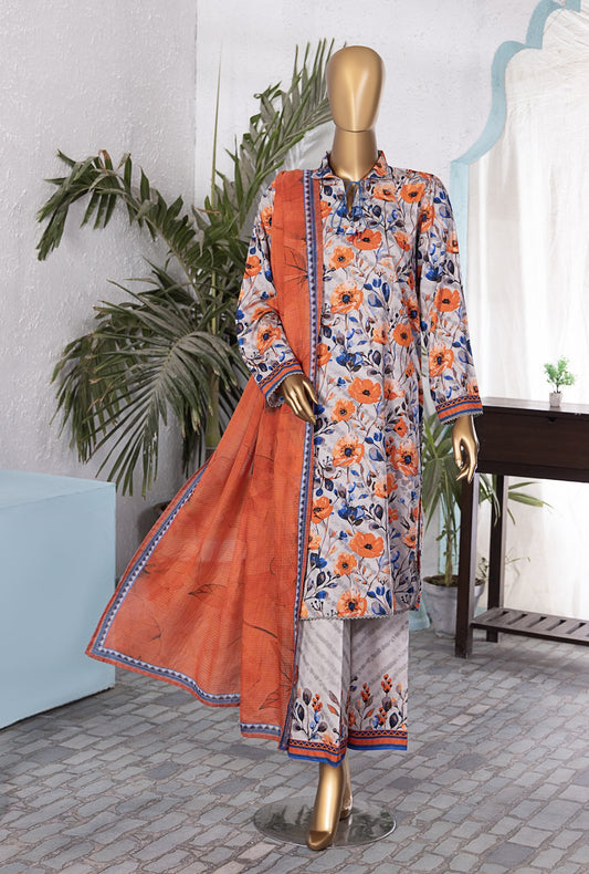 Linen Wintry by HZ Textiles Printed Linen Suit Unstitched 3 Piece LWP-1303 - Winter Collection