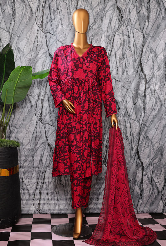 Linen Wintry by HZ Textiles Printed Linen Suit Unstitched 3 Piece LWP-1321 - Winter Collection