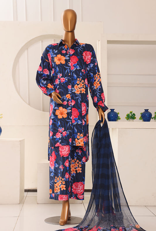 Linen Wintry by HZ Textiles Printed Linen Suit Unstitched 3 Piece LWP-1322 - Winter Collection