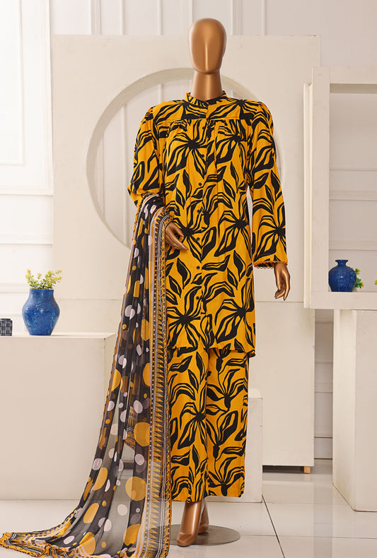 Linen Wintry by HZ Textiles Printed Linen Suit Unstitched 3 Piece LWP-1324 - Winter Collection
