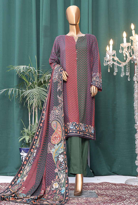 3 Piece Unstitched - Digital Printed Linen Wintry Shawl - LWS-1135