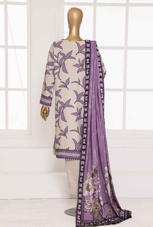 3 Piece Unstitched - Digital Printed Linen Wintry Shawl - LWS-1151