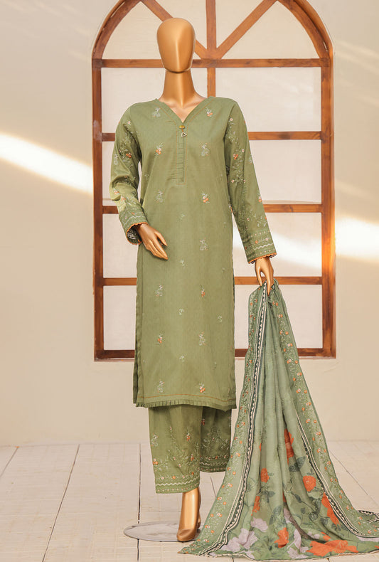 Mayaar Embroidered Cotton Unstitched Suit by HZ Textiles MEC - 03