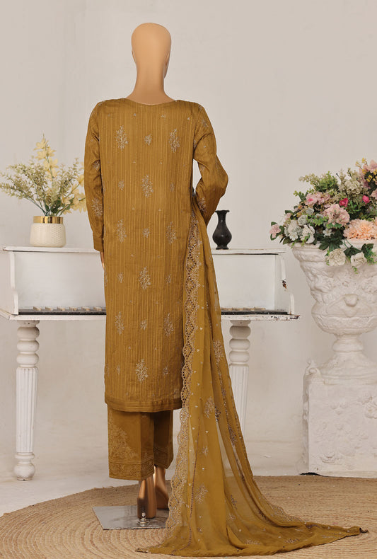 Mayaar by HZ Textiles Embroidered Linokara Suit Unstitched 3 Piece MEC - 7036