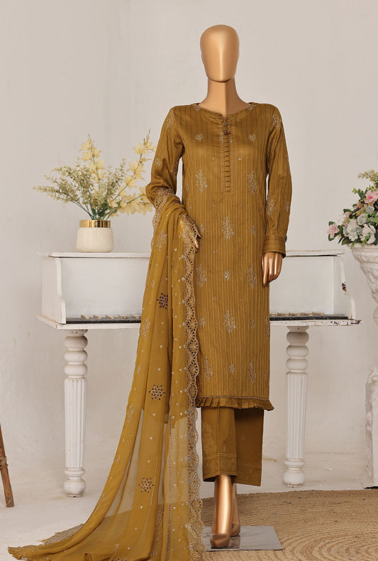Mayaar by HZ Textiles Embroidered Linokara Suit Unstitched 3 Piece MEC - 7036