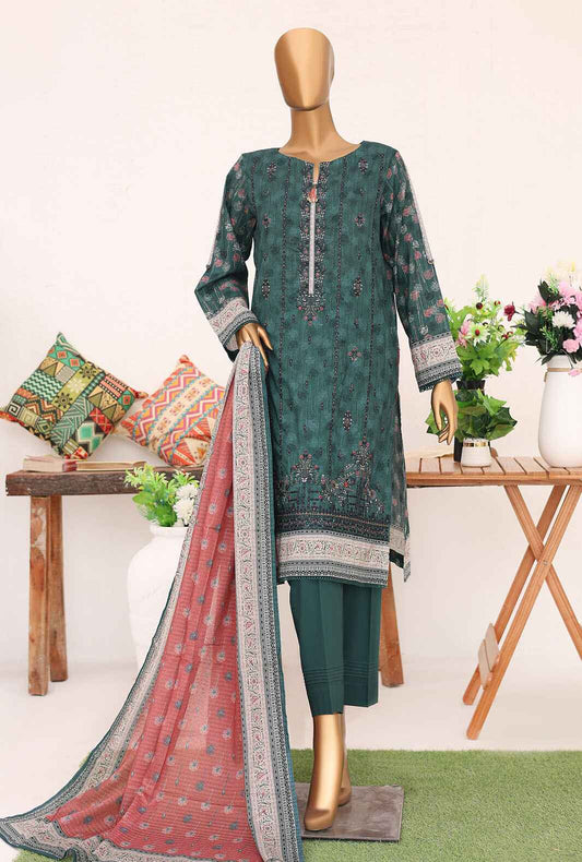 3 Piece Unstitched - Mehak Mid Summer Digital Printed lawn Suit - MEK-137