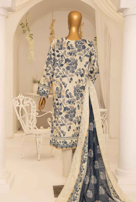 3 Piece Unstitched - Meraki Khaddar Embroidered - MKE-09