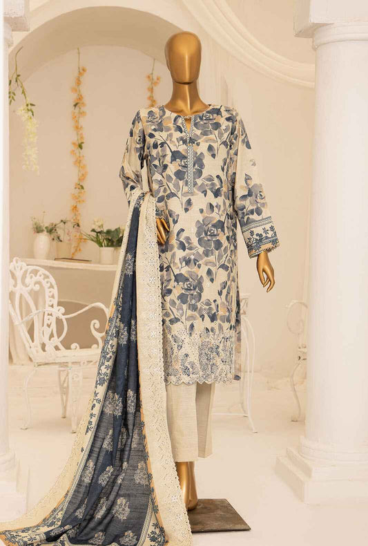 3 Piece Unstitched - Meraki Khaddar Embroidered - MKE-09