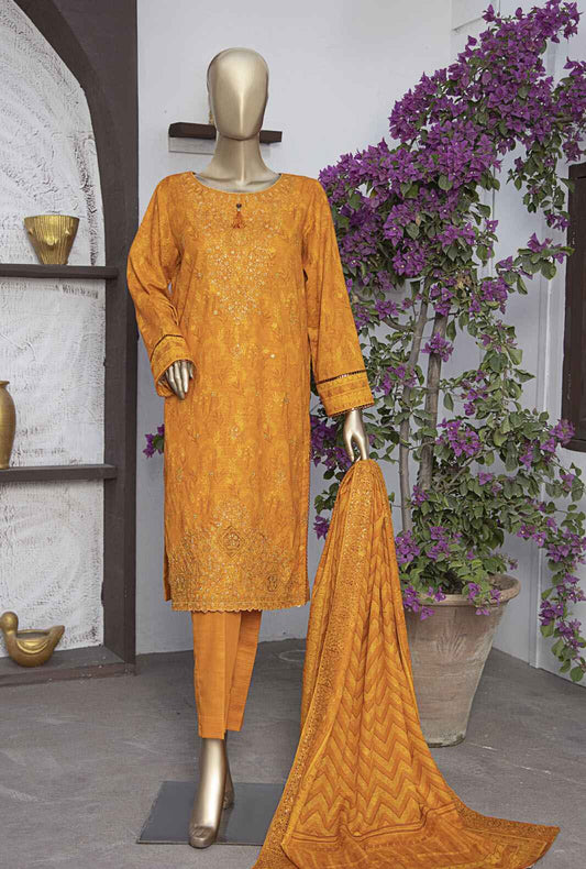 3 Piece Unstitched - Meeraki Khaddar Embroidered - MKE-33