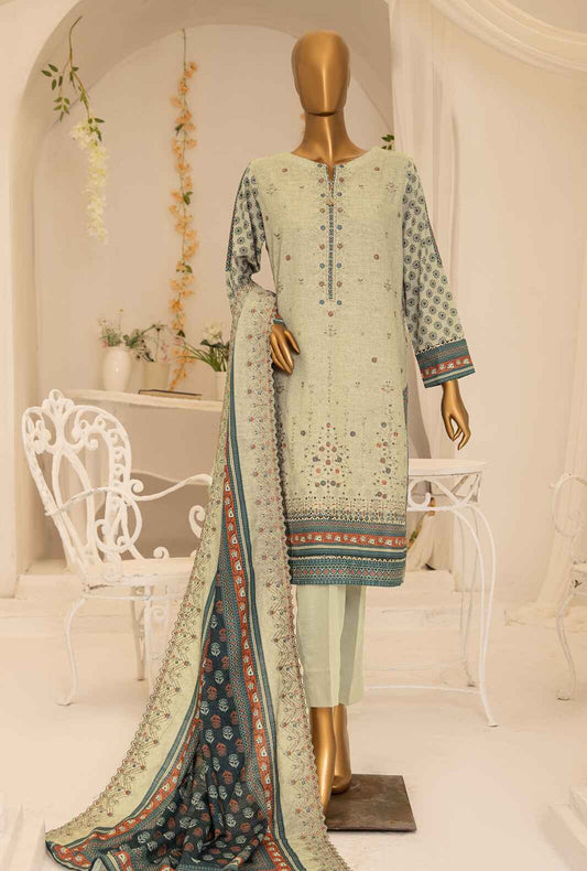 3 Piece Unstitched - Meraki Khaddar Embroidered - MKE-02