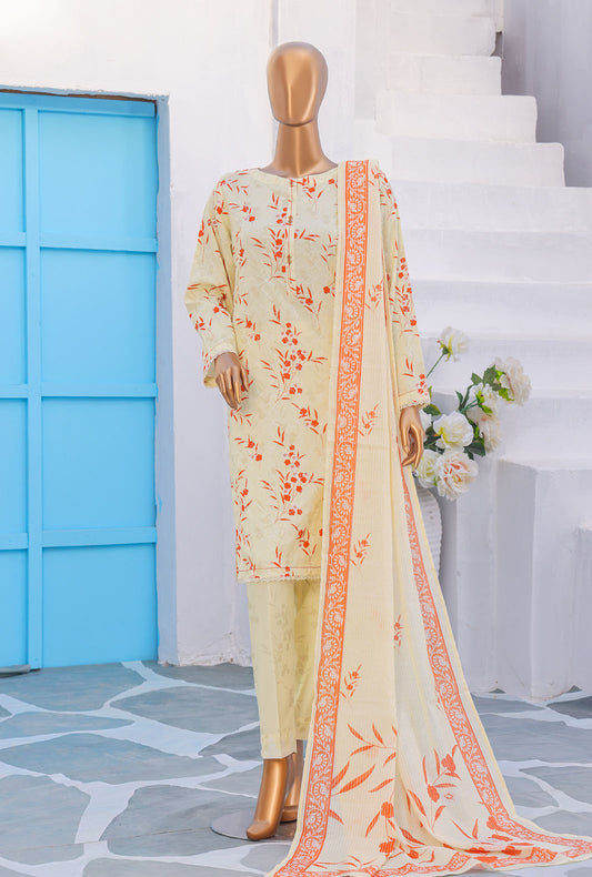 Mother by HZ Textiles Embroidered Linen Suit Unstitched 3 Piece MLE - 1387